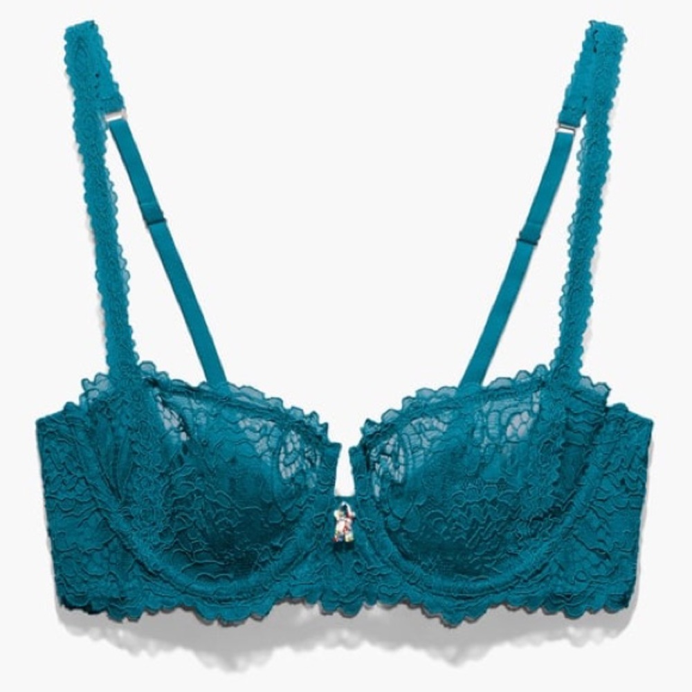 LIKE NEW! Savage x FENTY Sexy Lace Turquoise Bralette